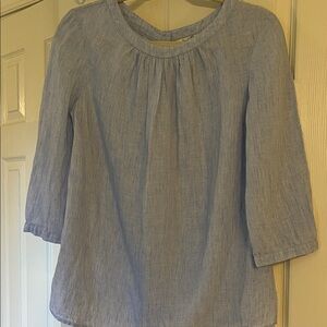 Boden Light Blue Linen Blouse